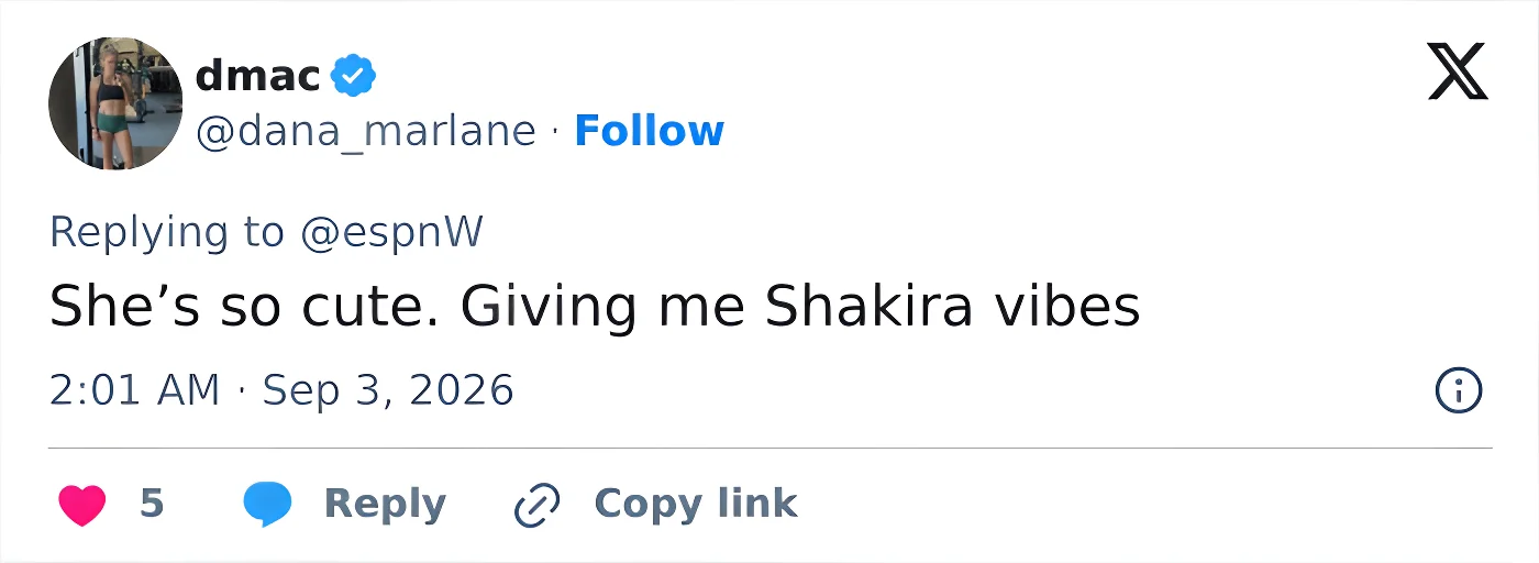 A social media post with the comment, She