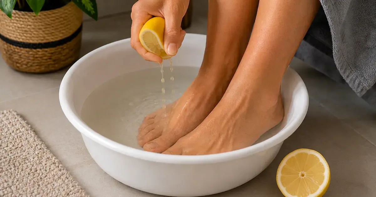 Acqua tiepida e limone per i piedi: 5 benefici del rimedio contro i cattivi odori