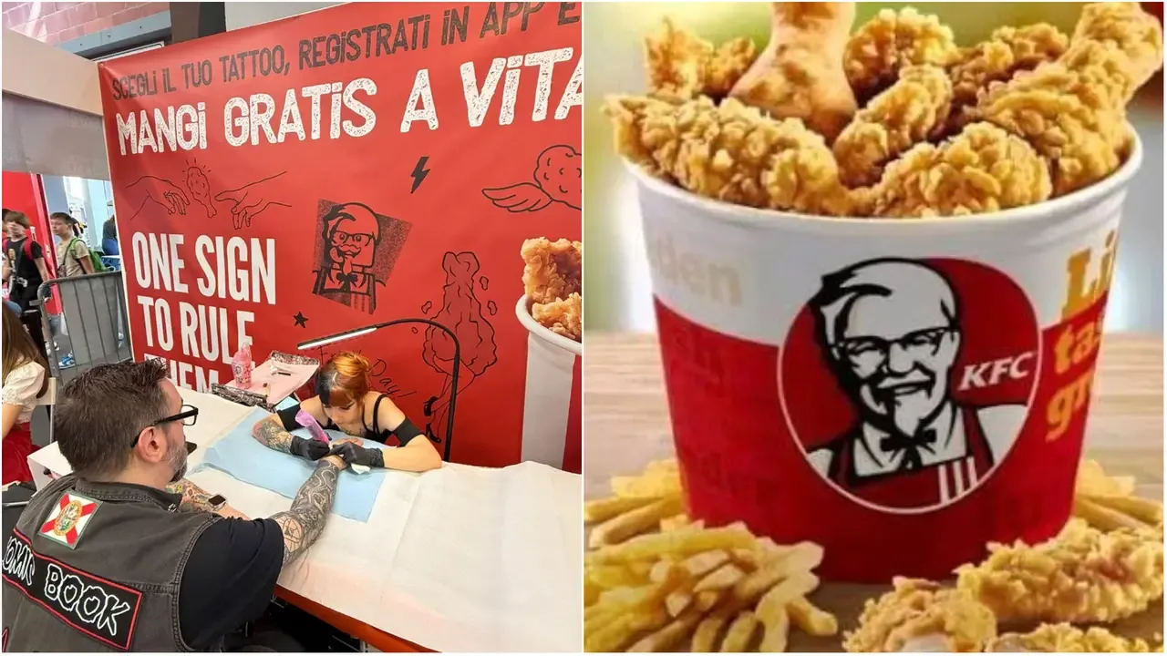 Alcuni tatuaggi realizzati dedicati al marchio Kfc, così facendo si mangia gratis
