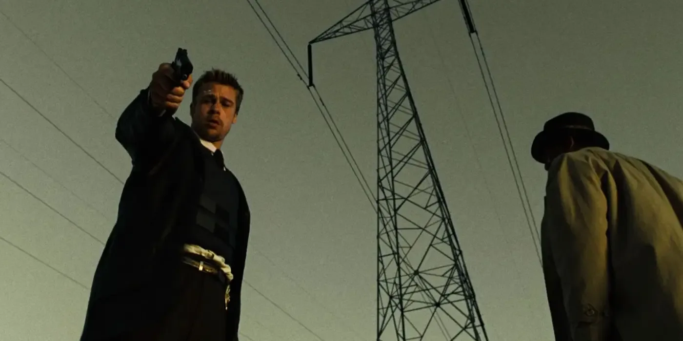 Brad pitt as Mills and Morgan Freeman as Somerset in Se7en