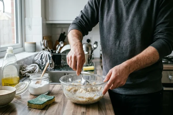 Detersivo liquido e zucchero per pulizie domestiche