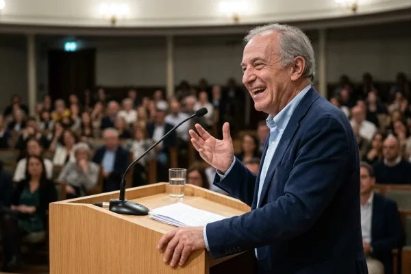 Alessandro Barbero durante una conferenza aperta al pubblico