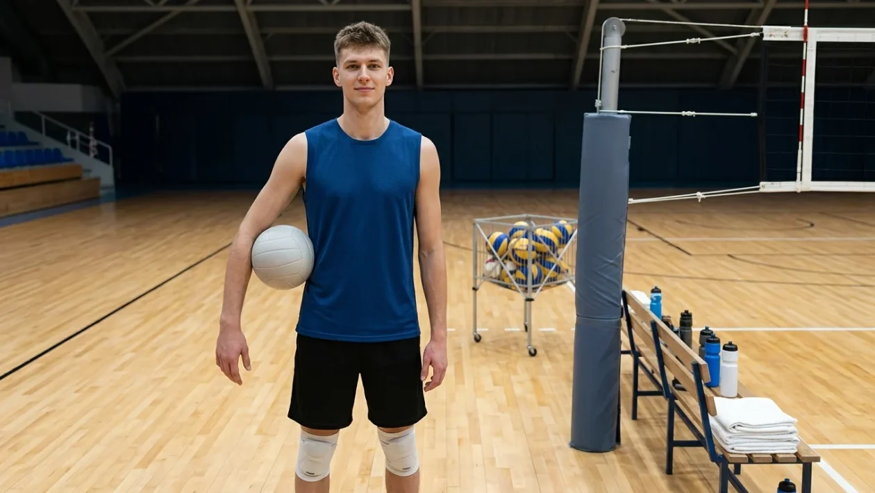 Alessandro Michieletto in azione durante una partita di pallavolo
