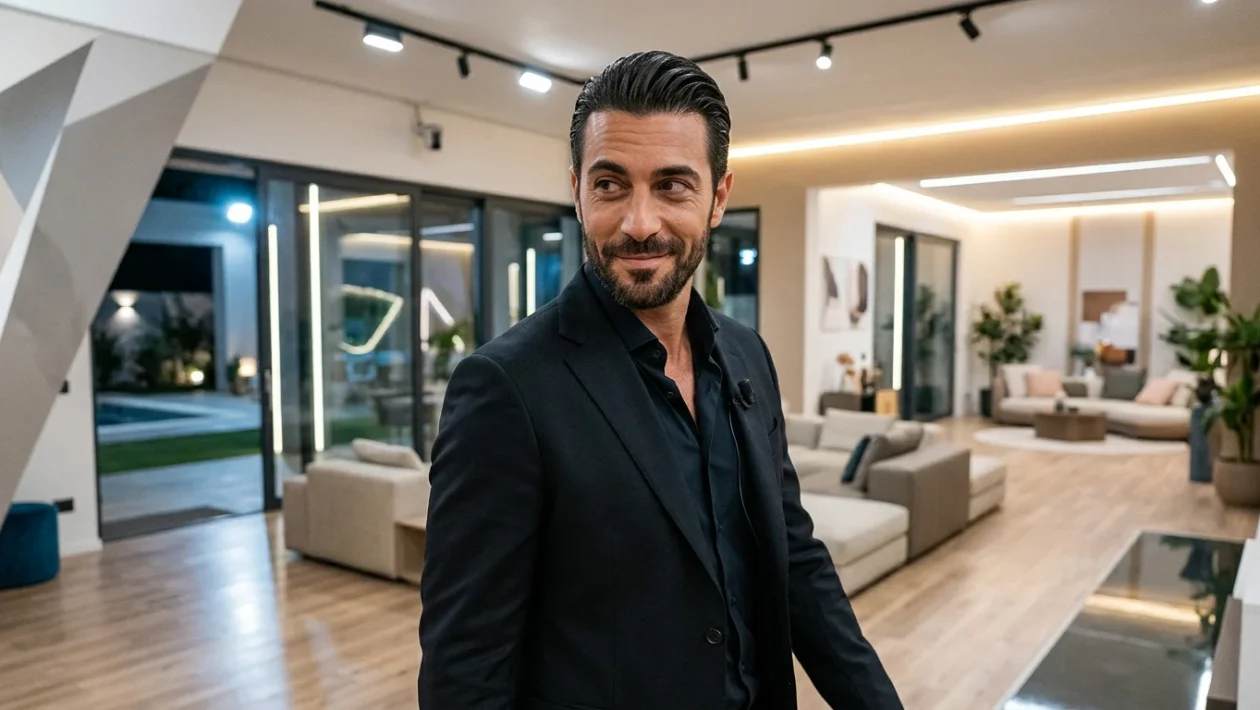 Alex Belli durante il suo ingresso nella Casa del Grande Fratello