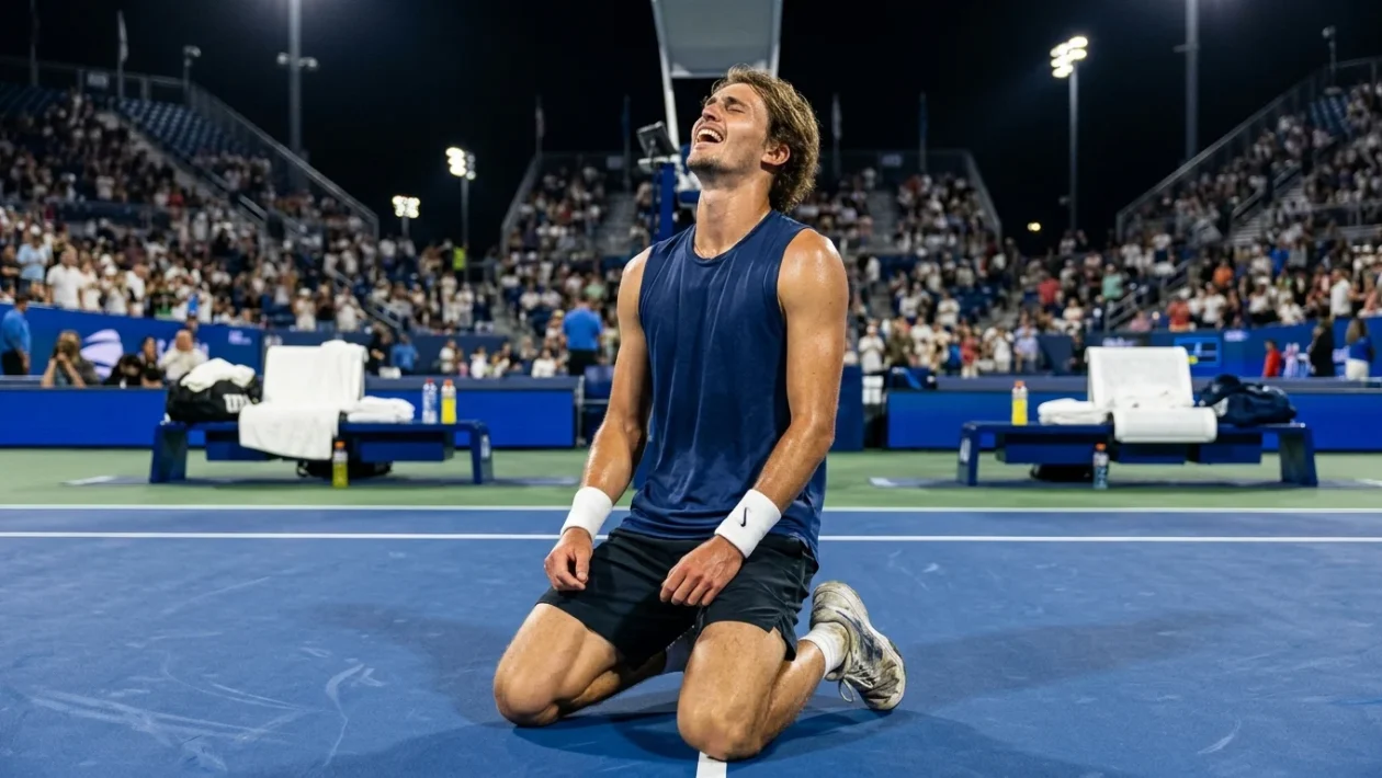 Alexander Zverev festeggia il trionfo agli US Open sul cemento di Flushing Meadows