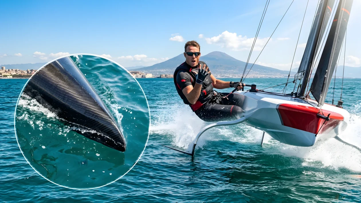 AC40 di American Racing Challenger per la regata preliminare di Napoli