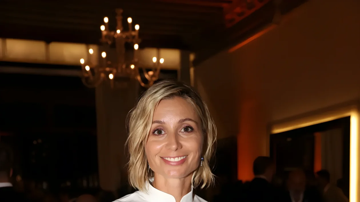 Anna Ferzetti a Venezia reinventa il classico: camicia alla coreana e gonna di pelle sono il look dell'autunno