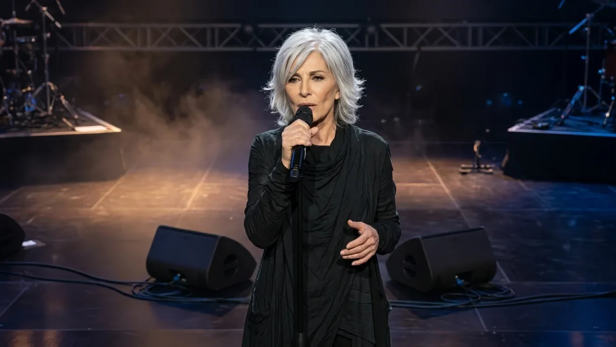 Anna Oxa sul palco di un grande evento musicale televisivo