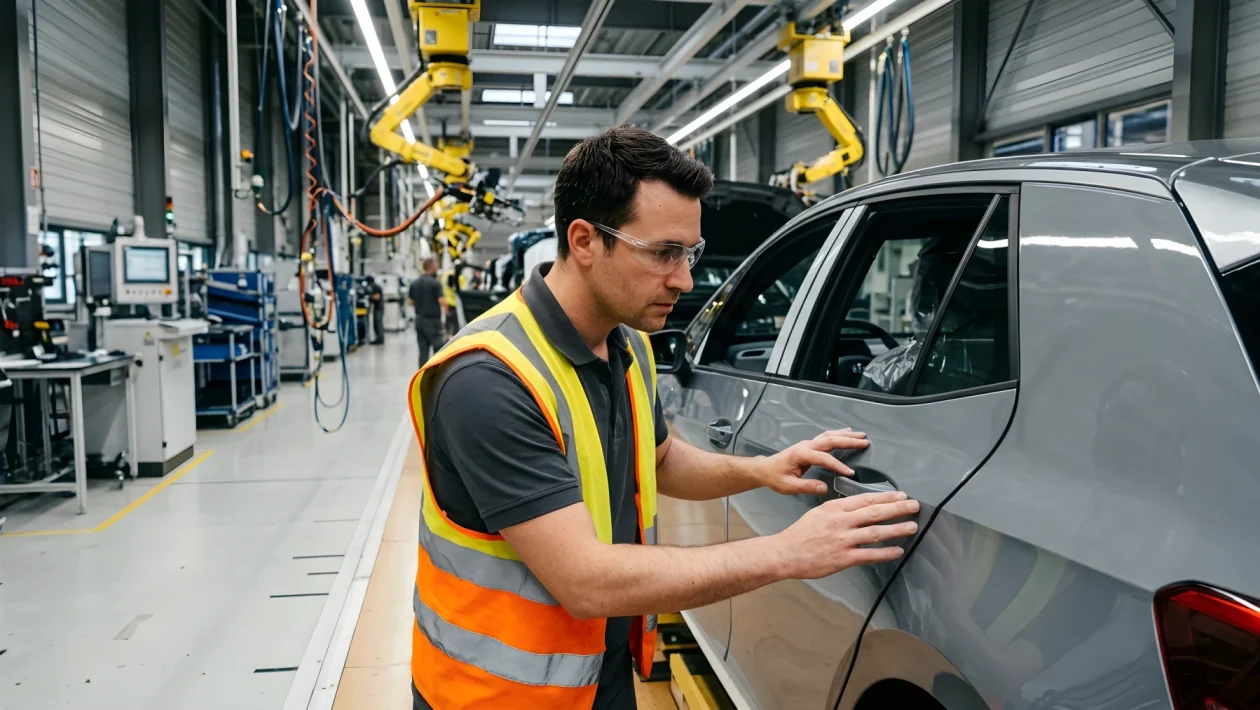 Linea di produzione della nuova Audi A2 e-tron nello stabilimento di Ingolstadt