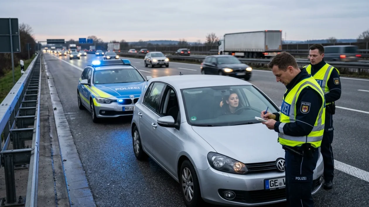 Auto che viaggia contromano lungo la corsia autostradale A1