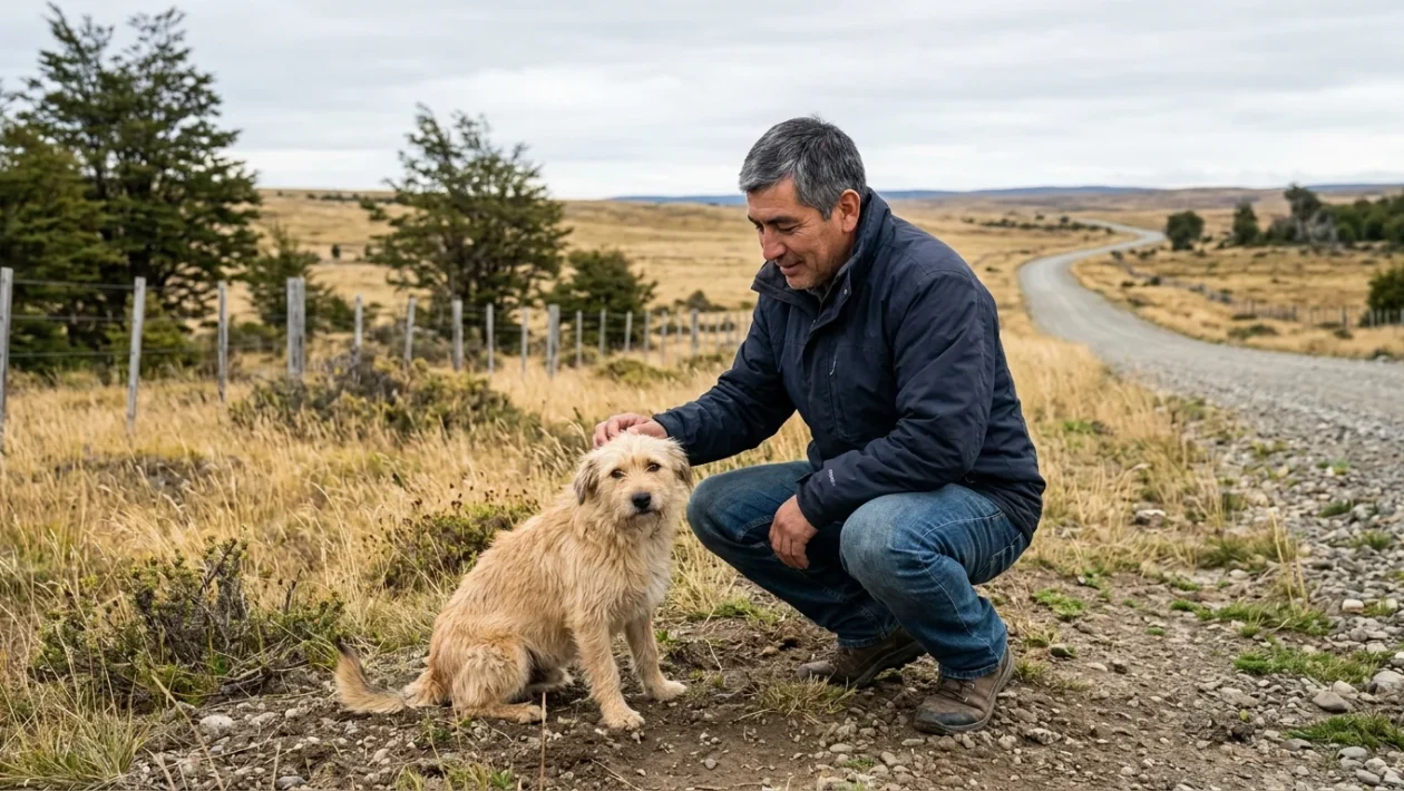 Eduardo Ramírez e la cagnolina Lola salvata lungo la strada