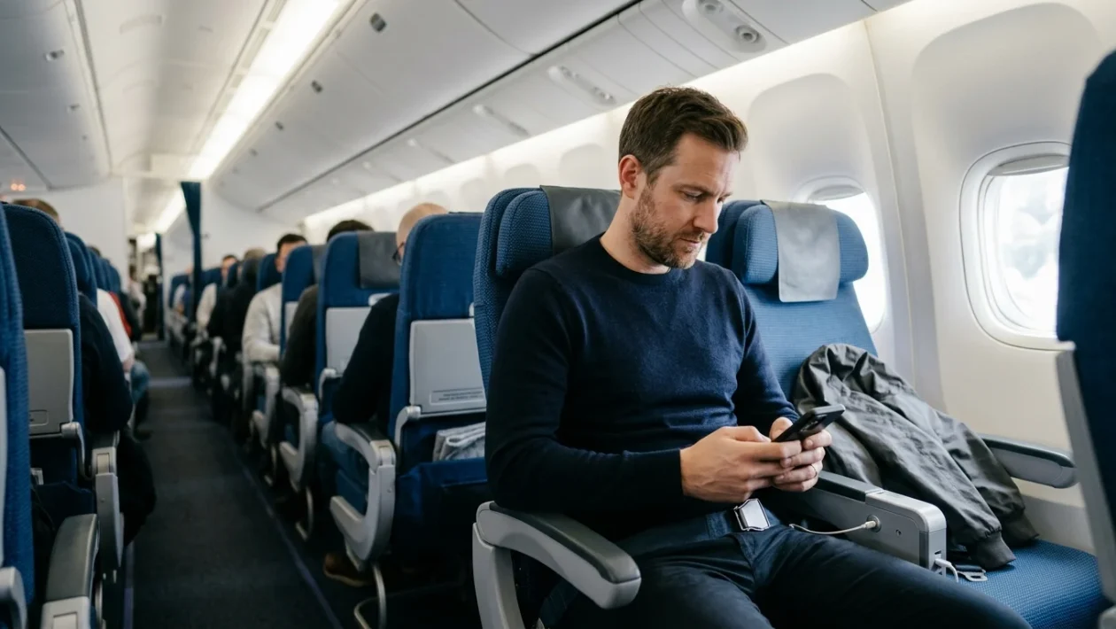Interno della cabina passeggeri di un aereo a lungo raggio Boeing 777-300ER