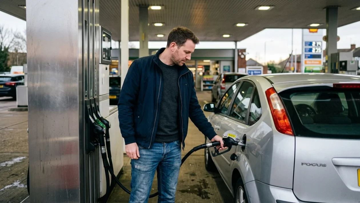 Pistola di rifornimento di carburante presso una stazione di servizio