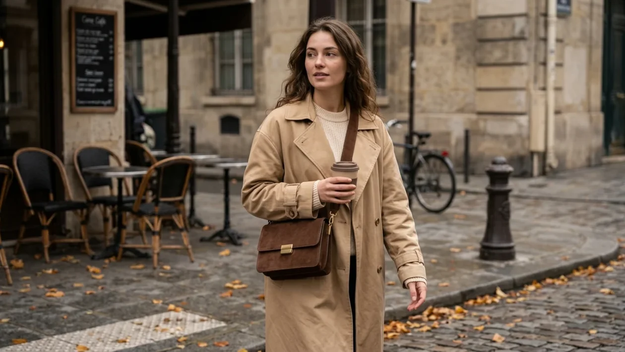 Borsa a tracolla Zara esposta su sfondo neutro per la collezione autunnale