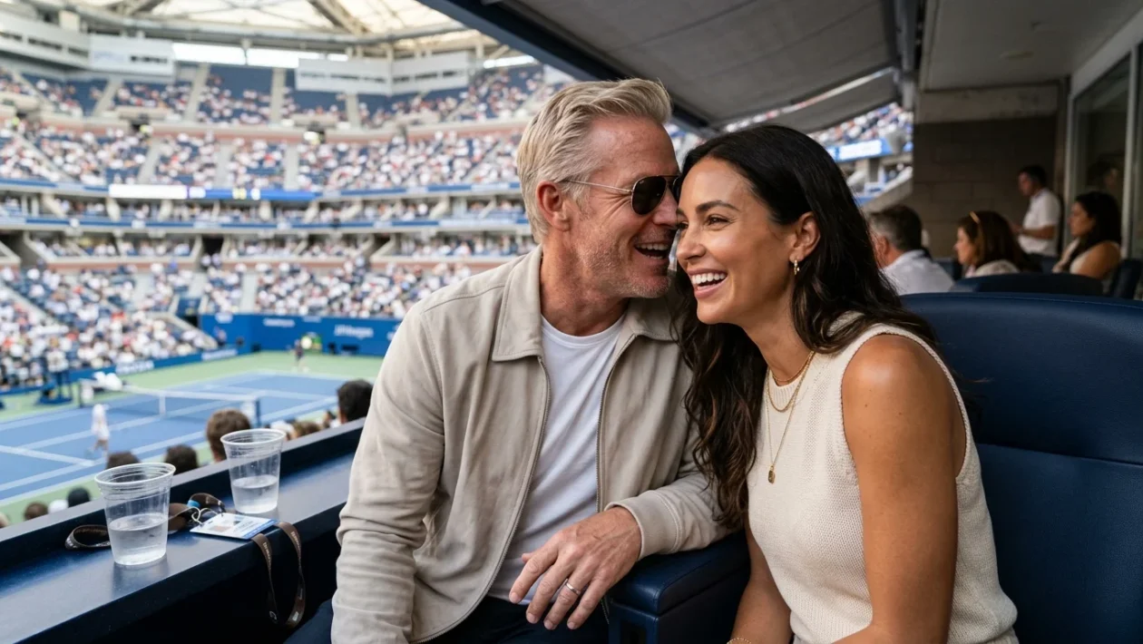 Brad Pitt e Ines de Ramon sugli spalti degli US Open per la finale femminile