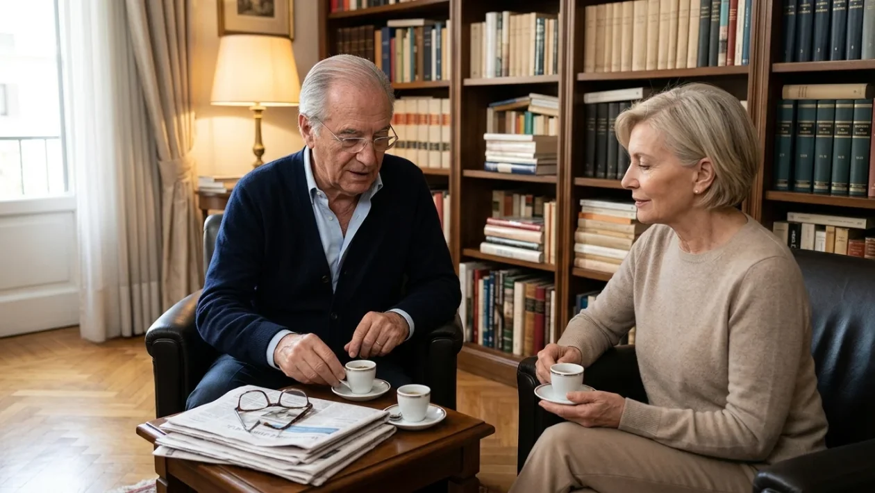 Bruno Vespa durante una trasmissione televisiva