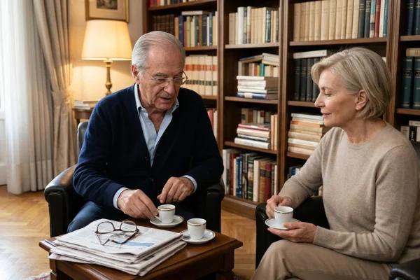 Bruno Vespa durante una trasmissione televisiva