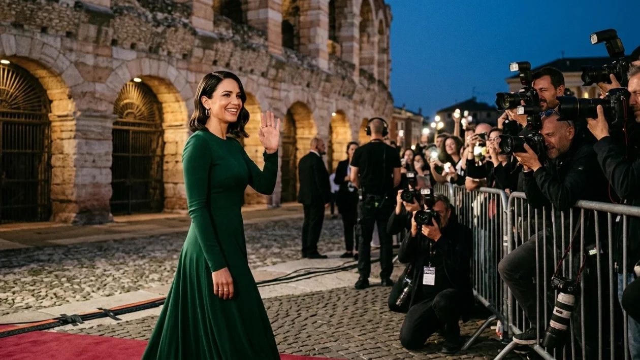 Palco e platea illuminati per i BYD Music Awards all'Arena di Verona