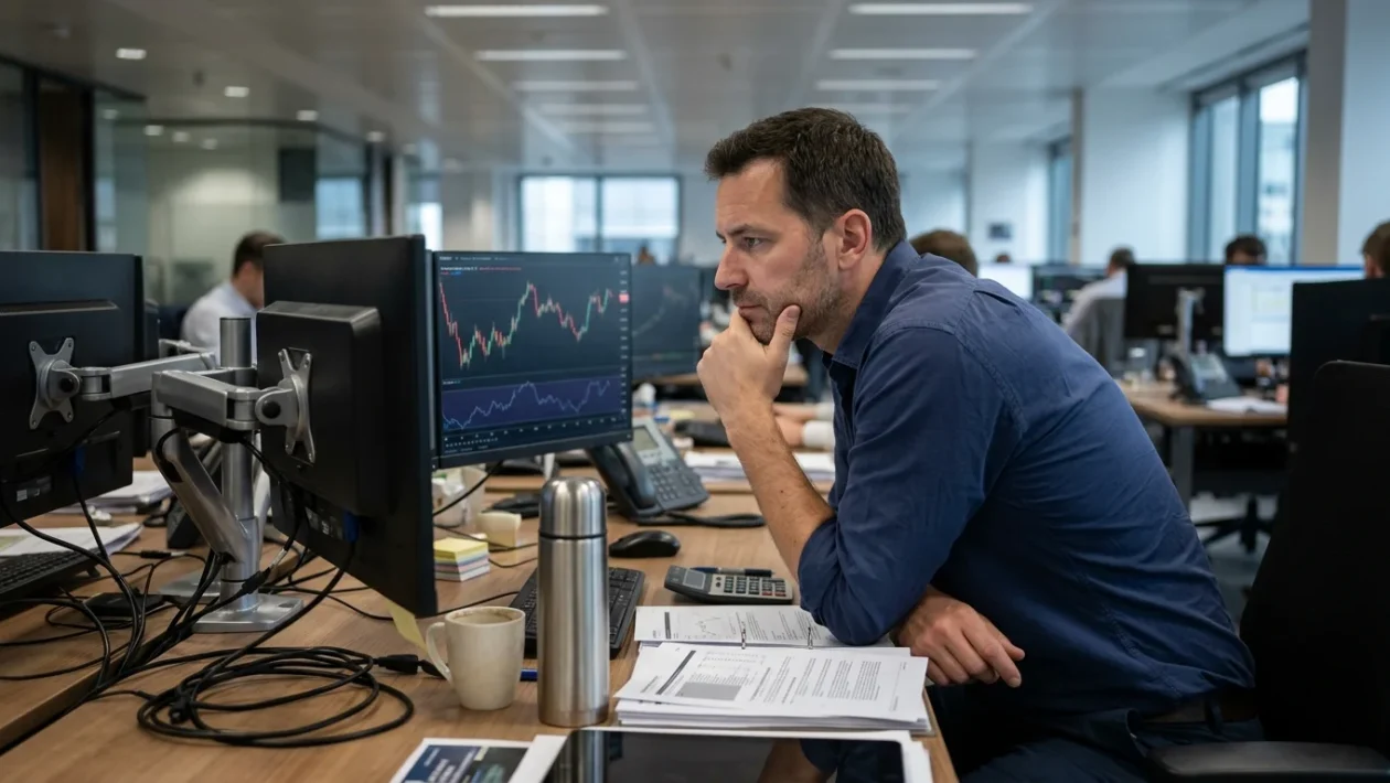 Monete in euro e banconote in rubli russi su un tavolo finanziario