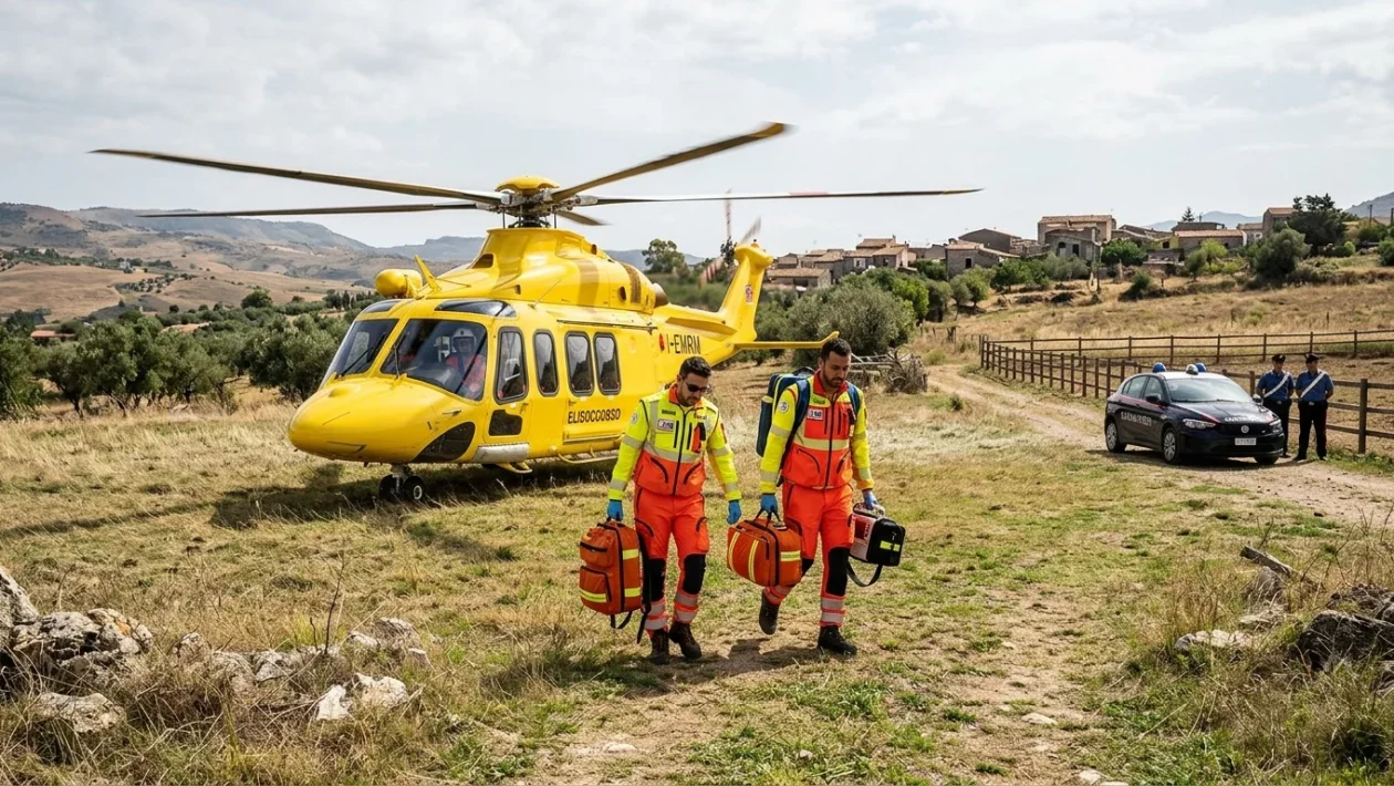 Intervento dell'elisoccorso del 118 per emergenza sanitaria sul territorio