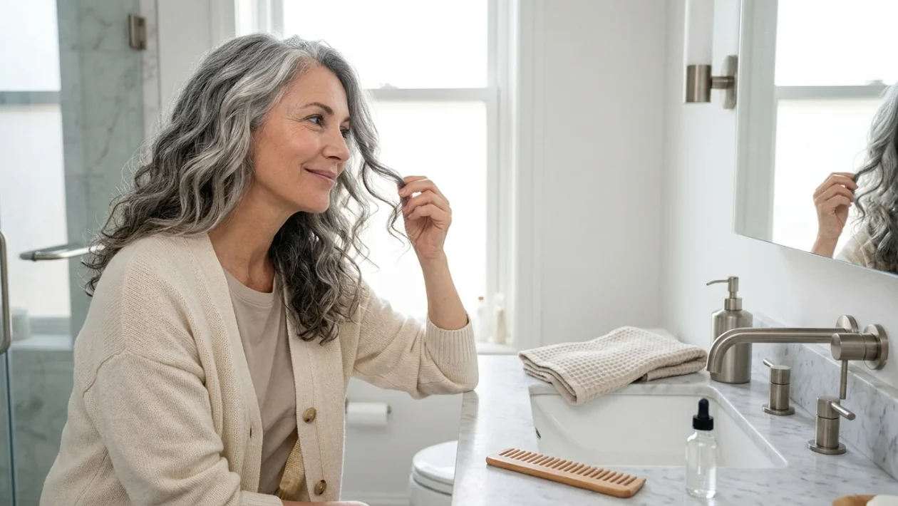 Capelli bianchi e grigi naturali curati e luminosi