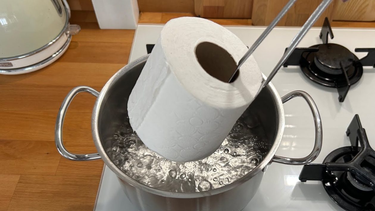 Carta igienica nell'acqua bollente: come ottenere una pasta modellabile con 3 ingredienti
