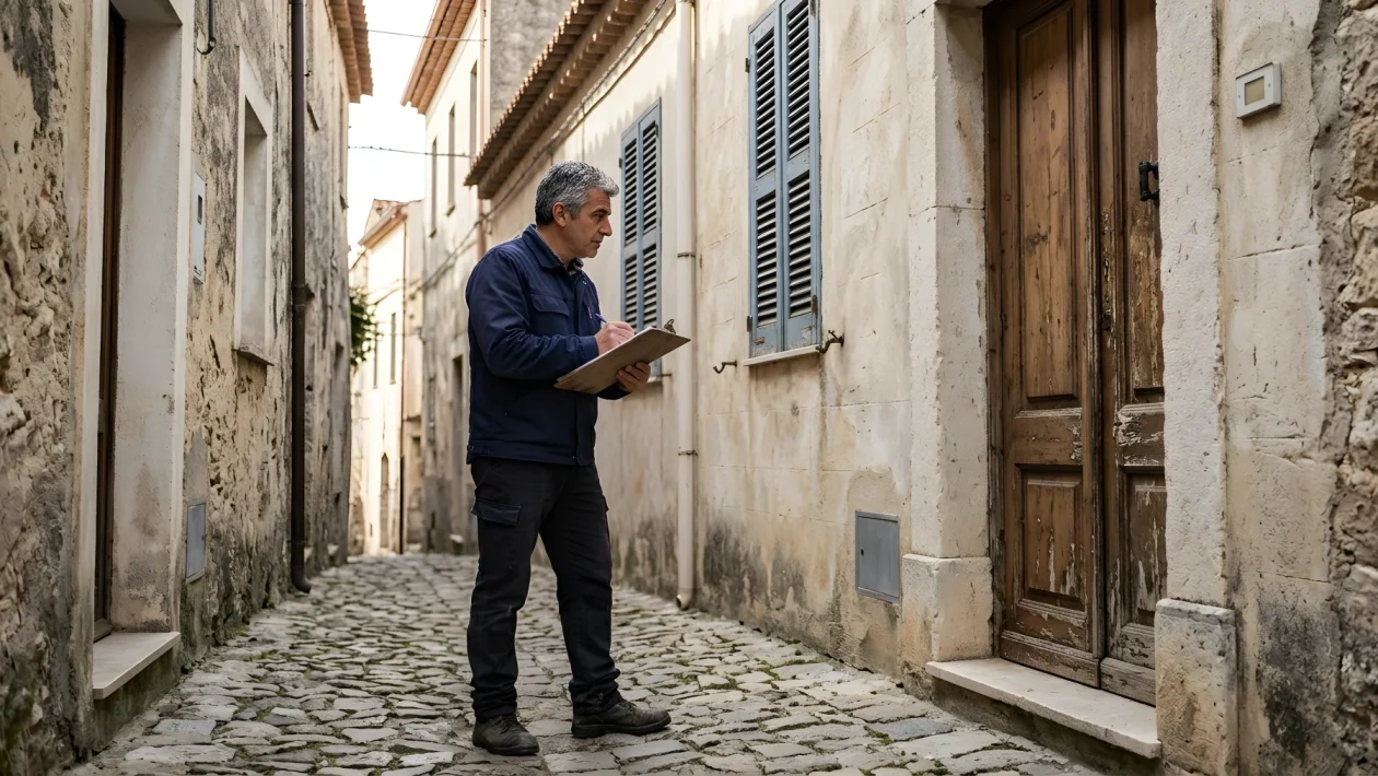 Scorcio del centro abitato di Sennori con edifici residenziali