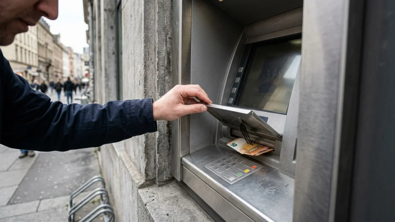 Fessura per l'erogazione di contanti di uno sportello bancomat ATM