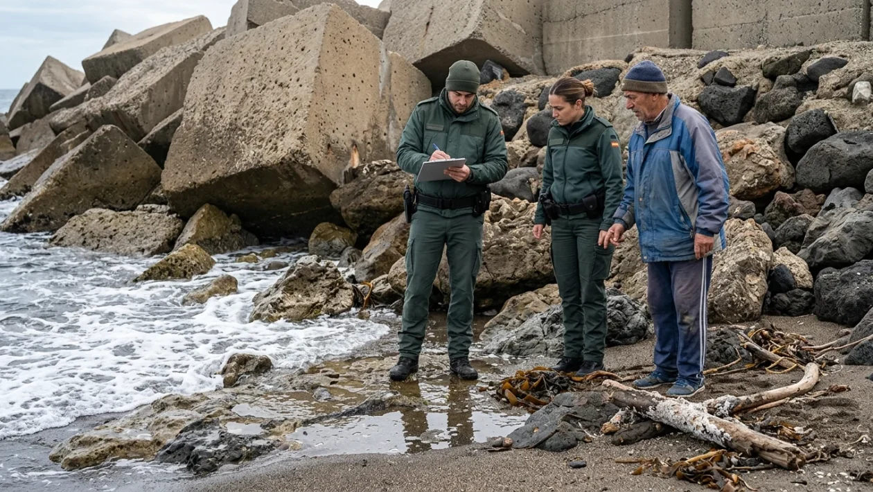 La costa di Ceuta vicino alla spiaggia del Trampolín