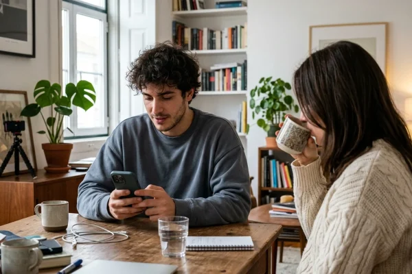 Dispositivo mobile con profili social e dinamiche di condivisione della vita privata