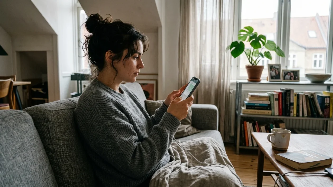 Smartphone con schermata di WhatsApp aperta per verificare la privacy del profilo