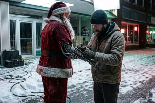 Il Babbo Natale robotico del film Christmas Bloody Christmas