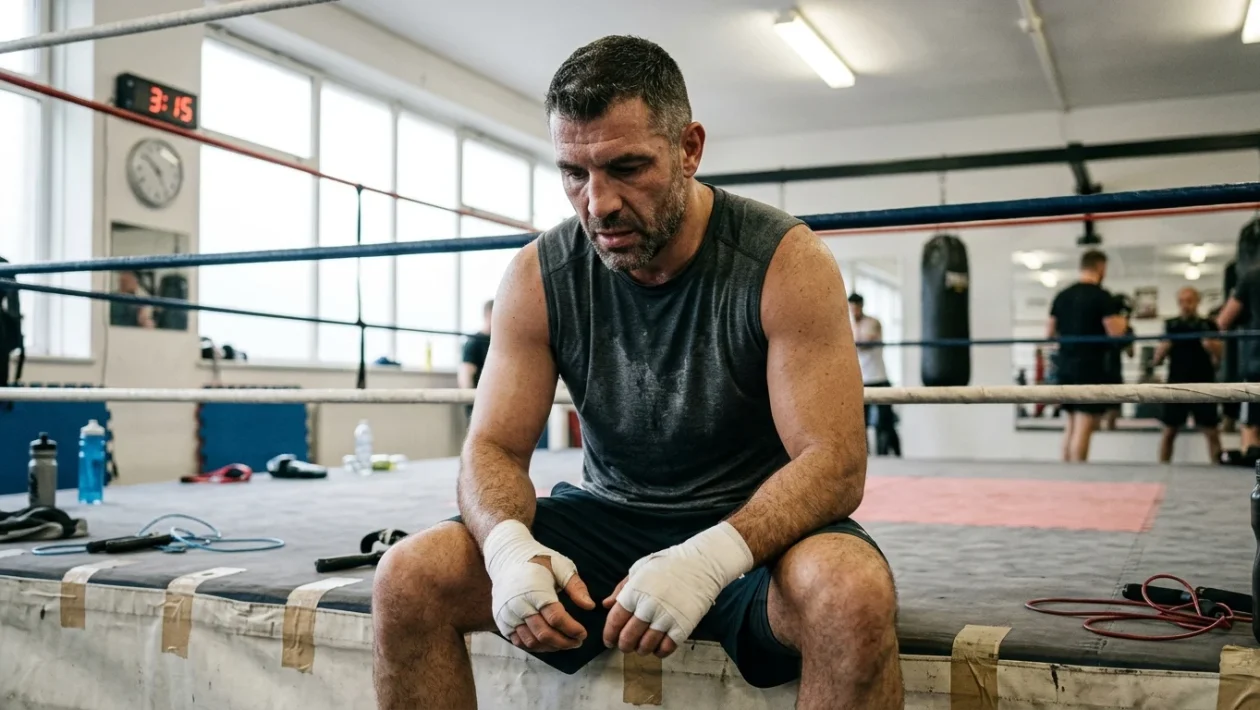 Clemente Russo sul ring durante una competizione di pugilato