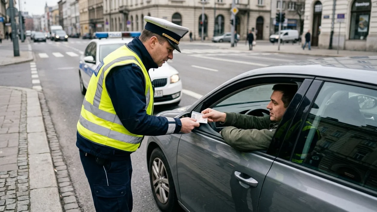 Pattuglia delle forze dell'ordine durante controlli del Codice della Strada