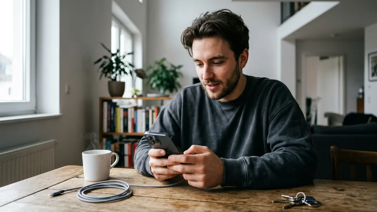 Schermata smartphone con notifica di messaggio WhatsApp cancellato dal mittente