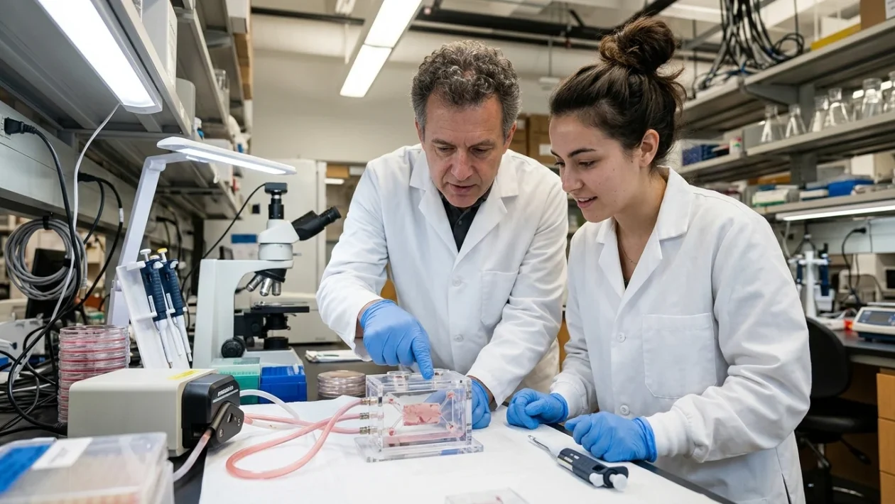 Un momento della ricerca condotta in laboratorio