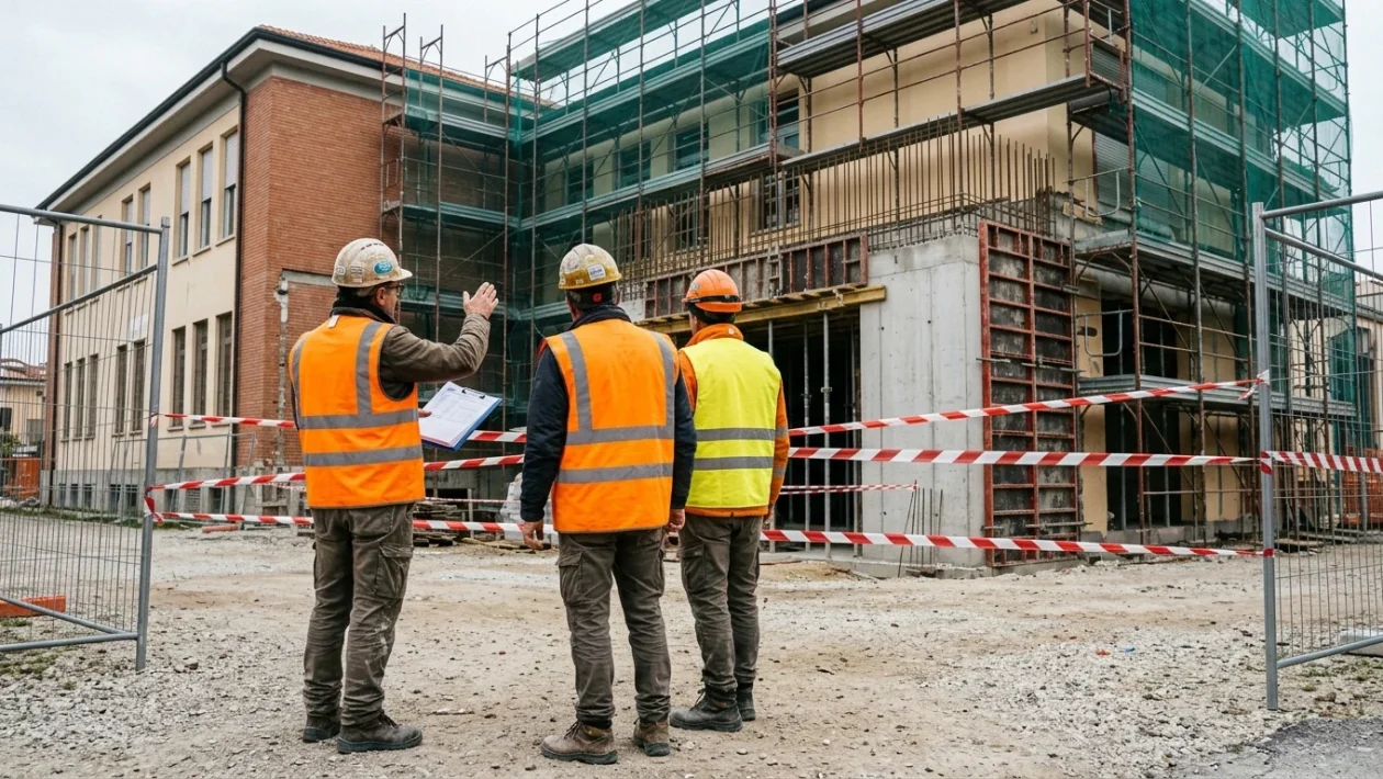 Cantiere edile dell'edificio scolastico a Guardiagrele