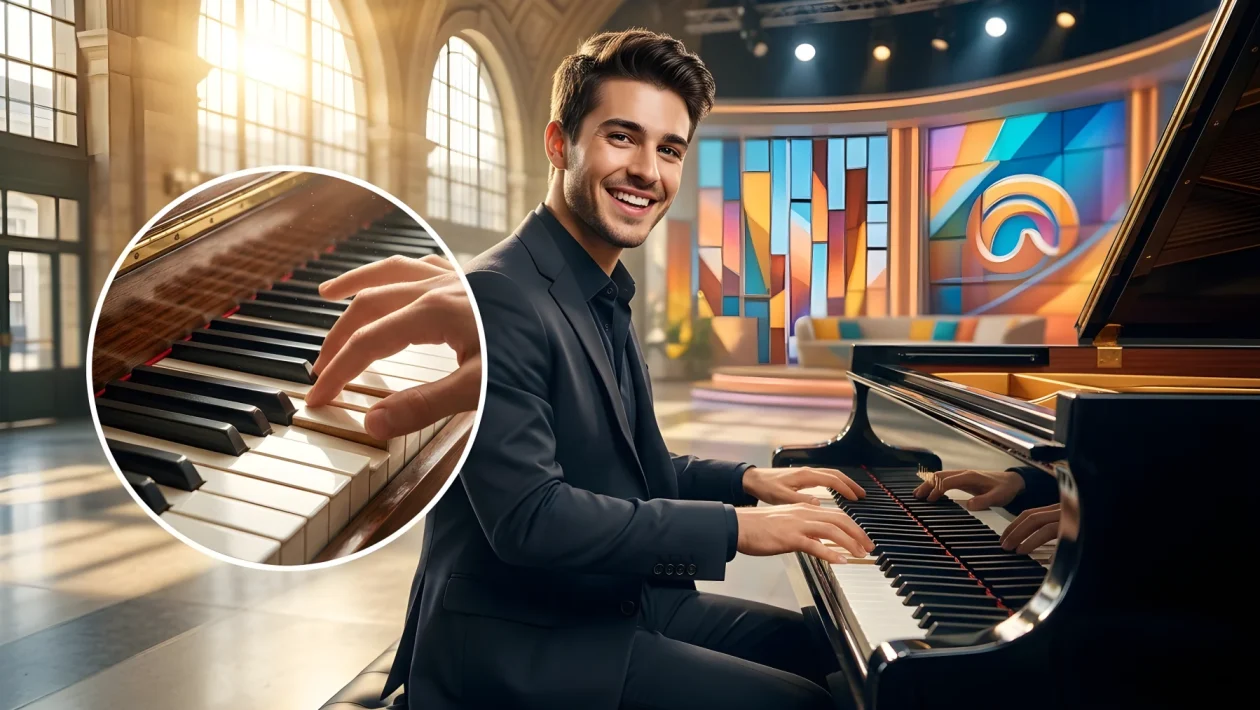 Emanuele Fasano al pianoforte nel programma La Volta Buona