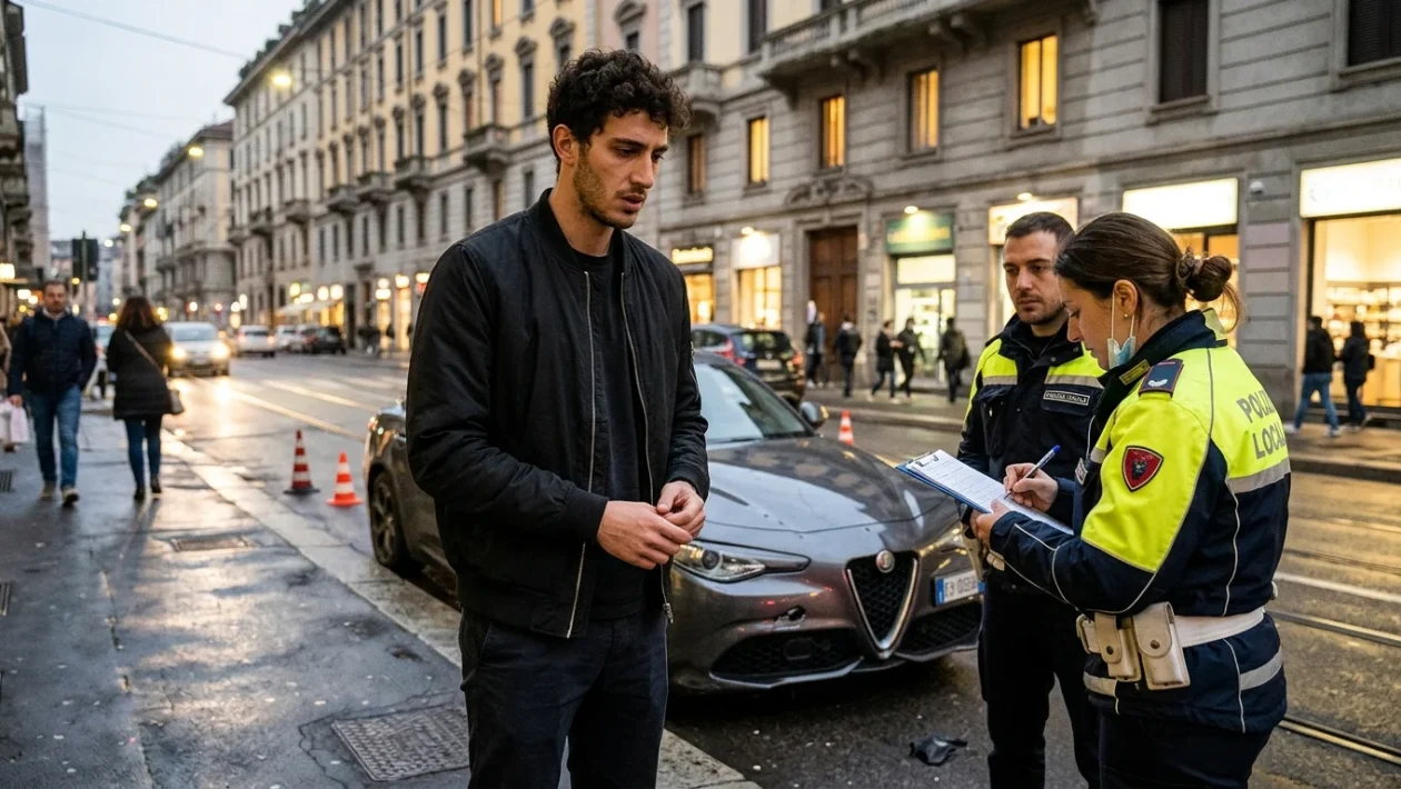 Daniel Maldini calciatore del Cagliari coinvolto in un incidente stradale a Milano
