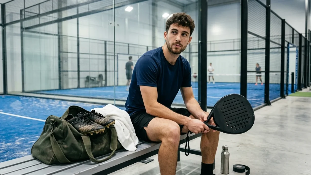 Davide Bonolis durante una sessione di allenamento sportivo
