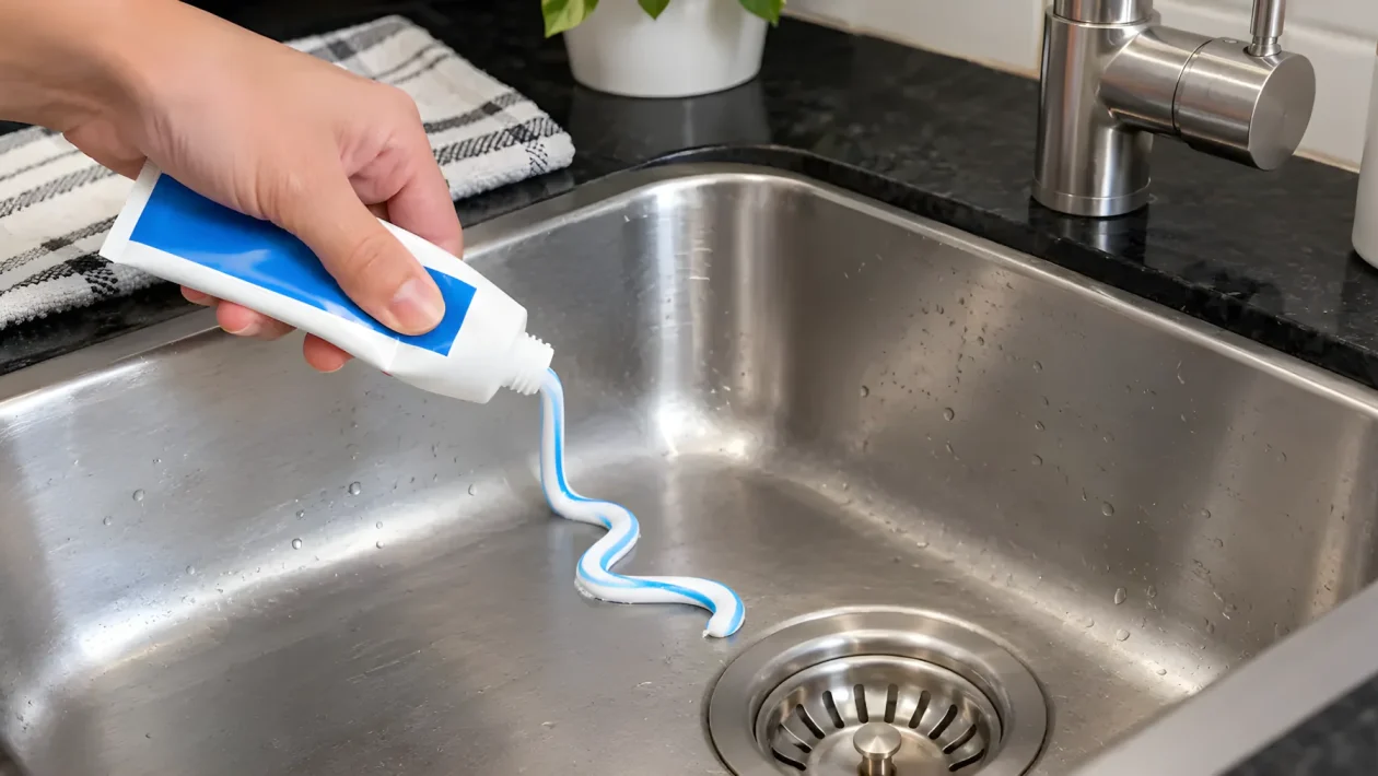 Dentifricio nel lavello della cucina: il trucco casalingo per eliminare odori e grasso