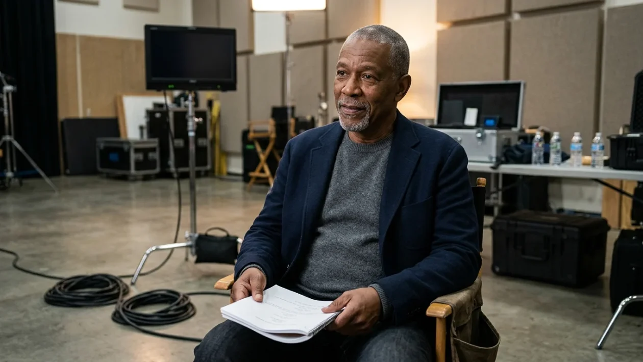 Primo piano dell'attore e regista cinematografico Denzel Washington