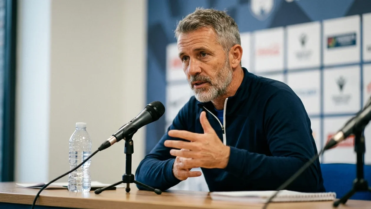 Eusebio Di Francesco durante la conferenza stampa post partita di San Siro