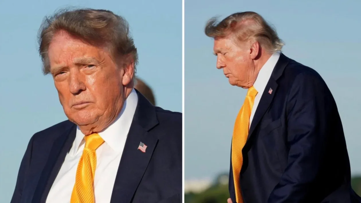 Donald Trump si mostra a Bedminster con capelli castani dopo 4 decenni di biondo