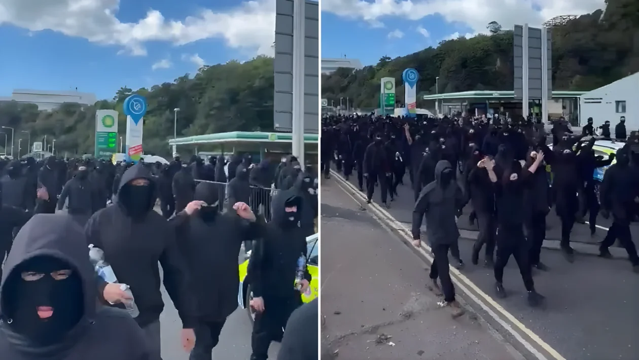 Dover, centinaia di incappucciati bloccano il porto: stop al traffico dei traghetti