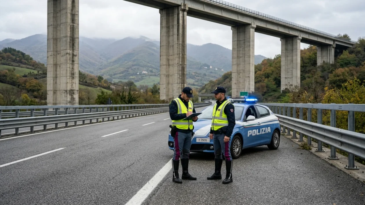 Pattuglie della Polizia Stradale lungo il tratto dell'autostrada A1