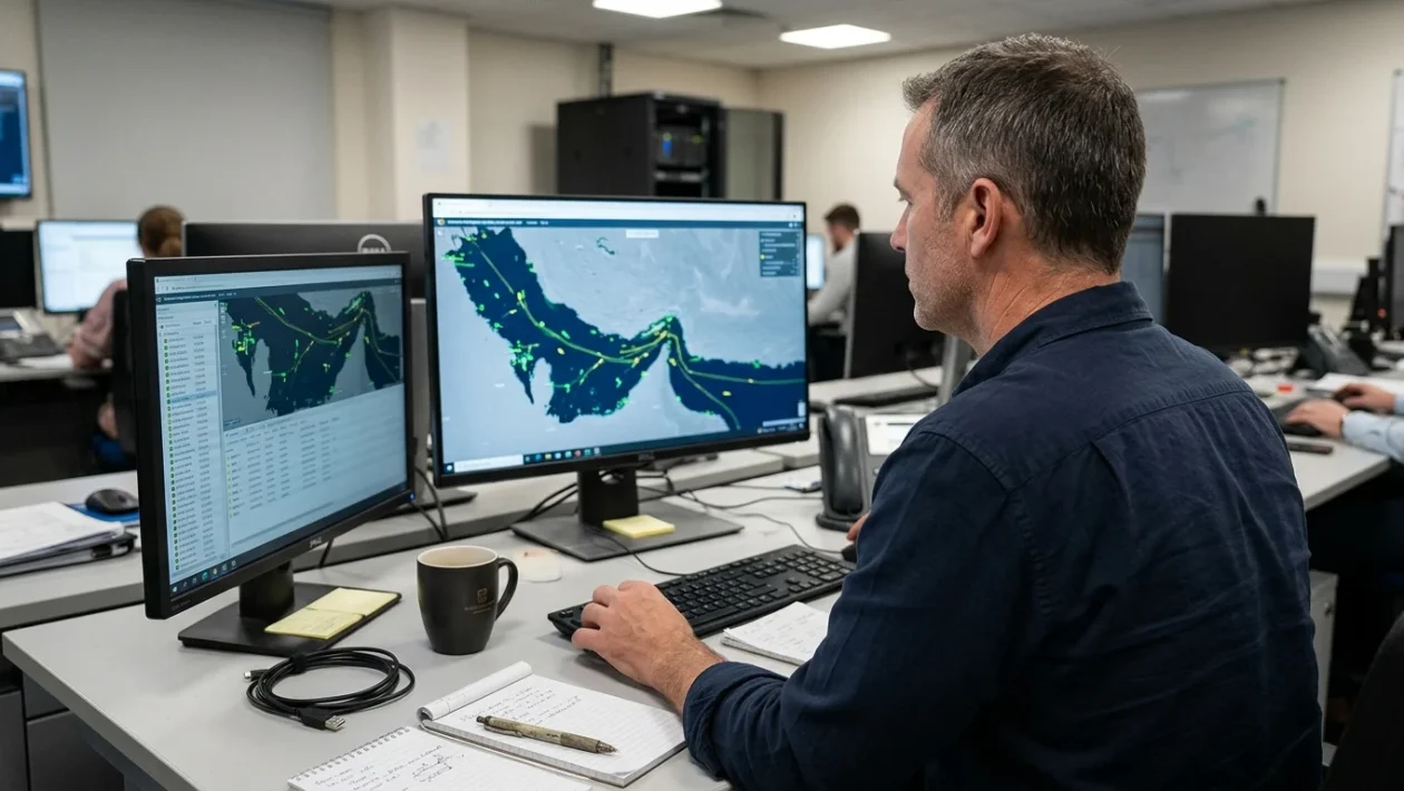 Petroliera in navigazione nello Stretto di Hormuz
