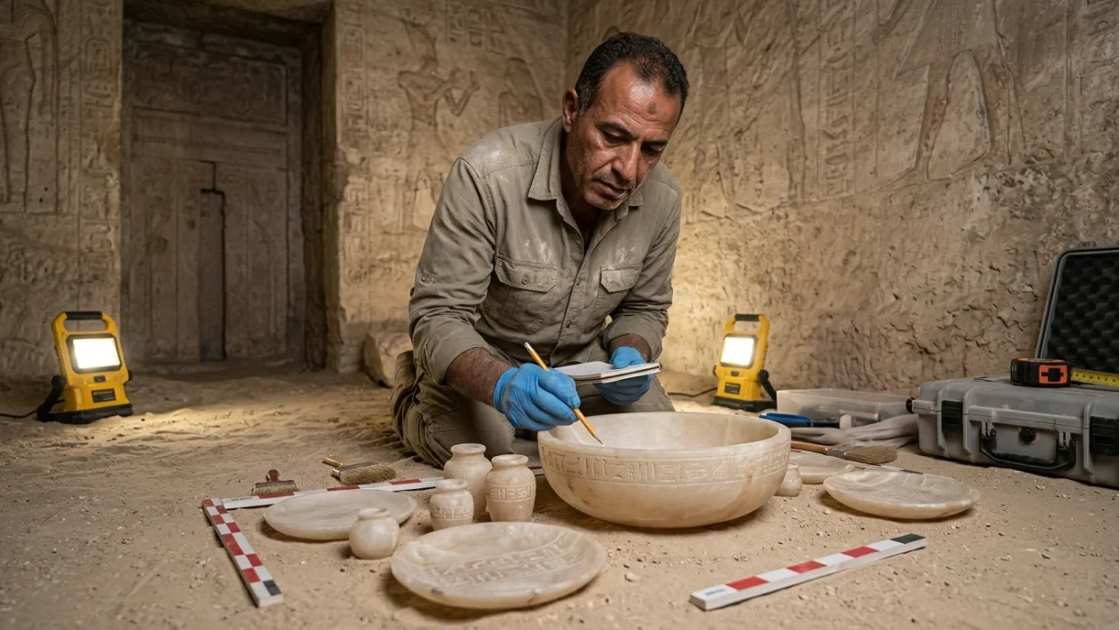 Scavi archeologici nella necropoli di Saqqara in Egitto
