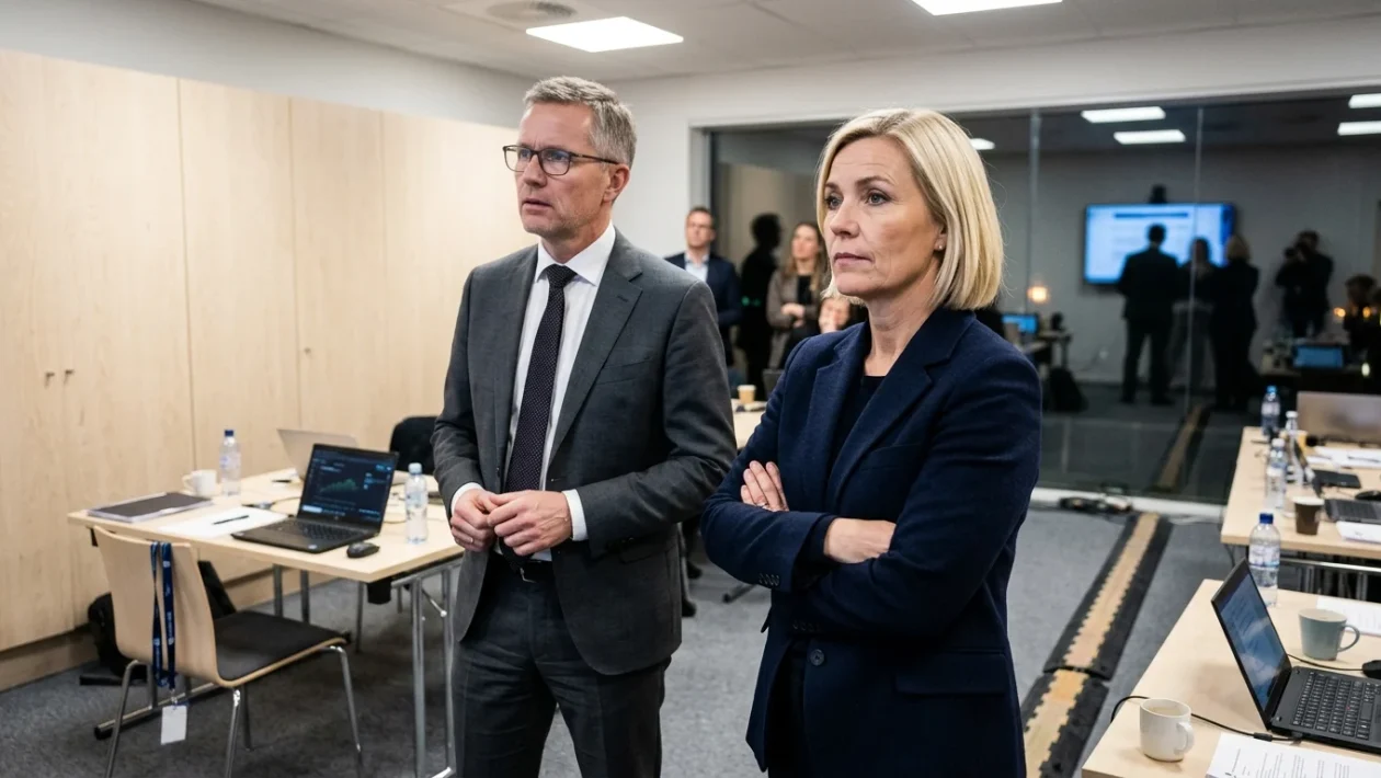 Il parlamento svedese Riksdag a Stoccolma durante lo spoglio delle elezioni