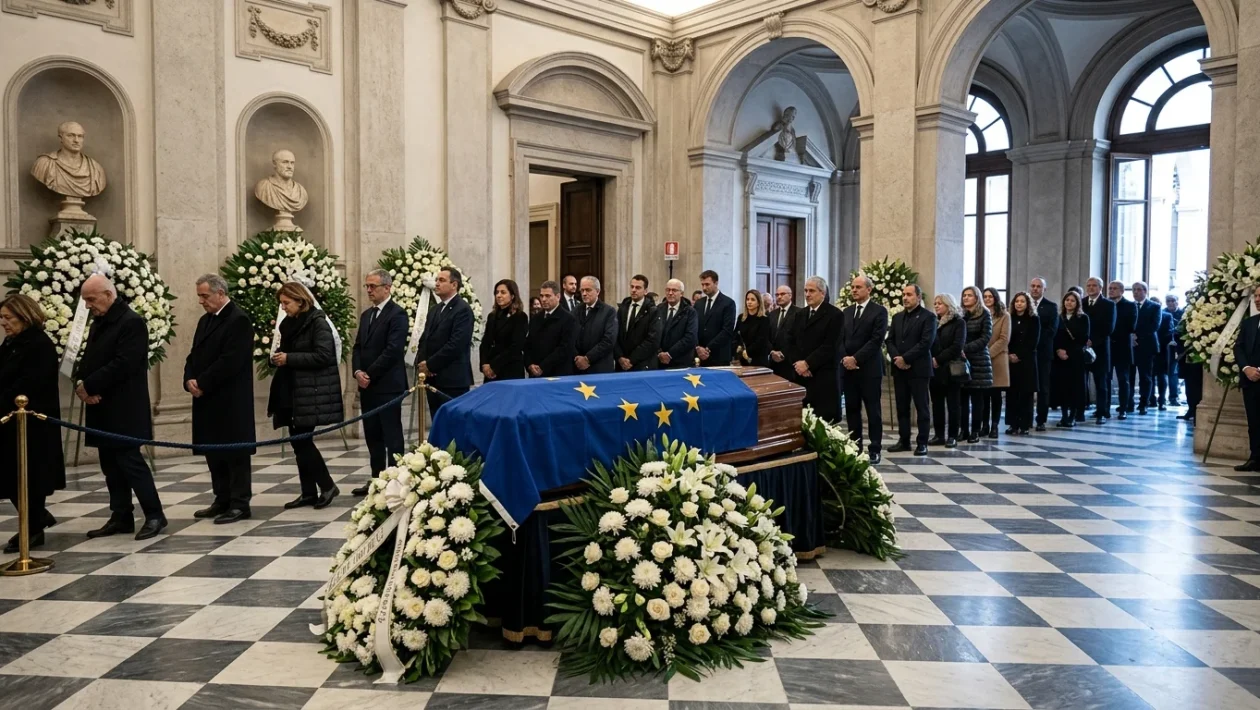 Camera ardente di Emma Bonino nella sala della Protomoteca in Campidoglio